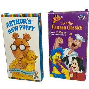 Arthur's New Puppy & Favorite Cartoon Classics VHS Bundle